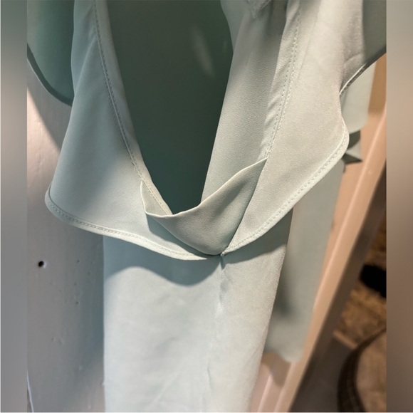 Aritzia Babaton Light Blue Ruffle Sleeve Blouse - Picture 3 of 8